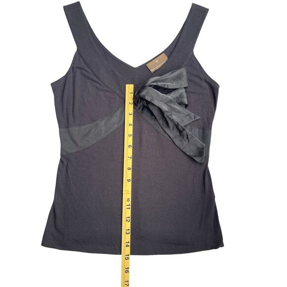 Fenn Wright Manson Black Sleeveless Top with Satin Tie Front Bow - Size XS / S - Picture 6 of 8